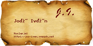 Joó Iván névjegykártya
